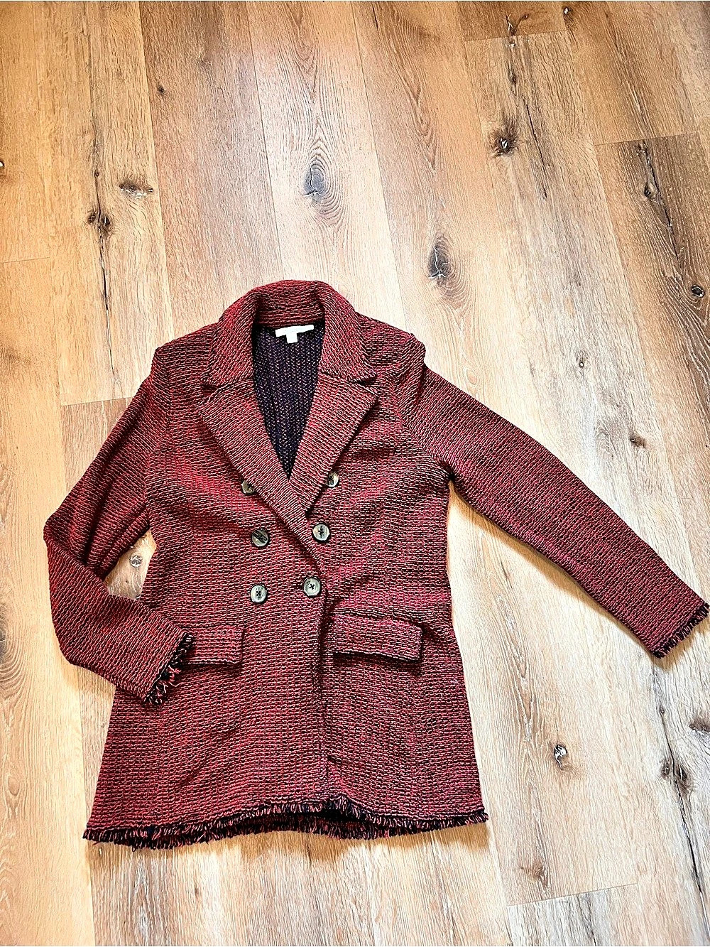Chico's Red & Black Textured Blazer Size Medium